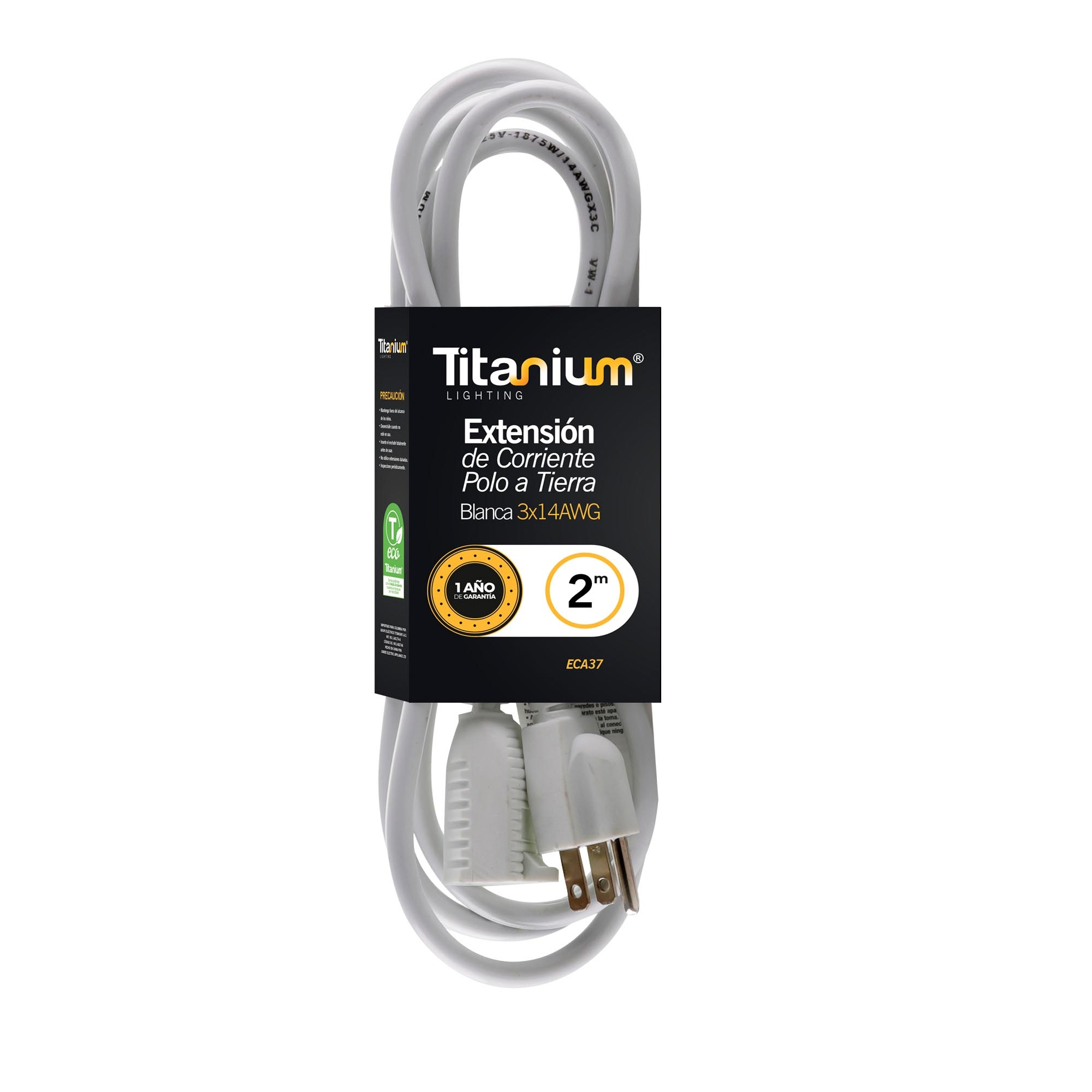 REF ECA37 Extensión eléctrica polo a tierra cable blanco Mercury (2m)