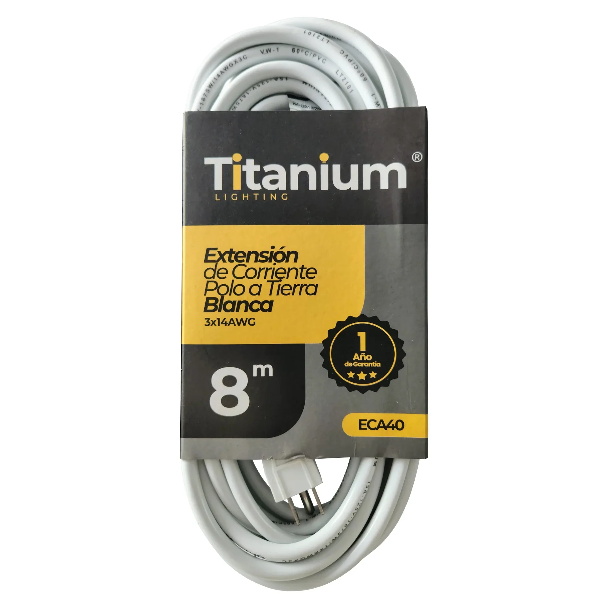REF ECA 40 Extensión eléctrica polo a tierra cable blanco Mercury (8m)