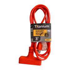 REF EME01 Extensión eléctrica 3m exterior naranja 3x14 Titanium 3 salidas