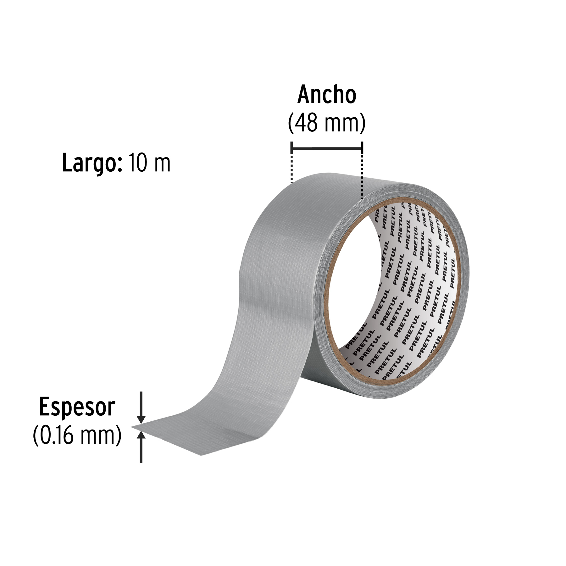 REF 20528 CINTA DUCTO GRIS PRETUL 10M