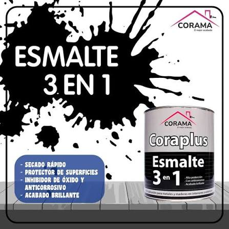 REF ETU-1002 ESMALTE NEGRO CORAMA 3 EN 1 GALON