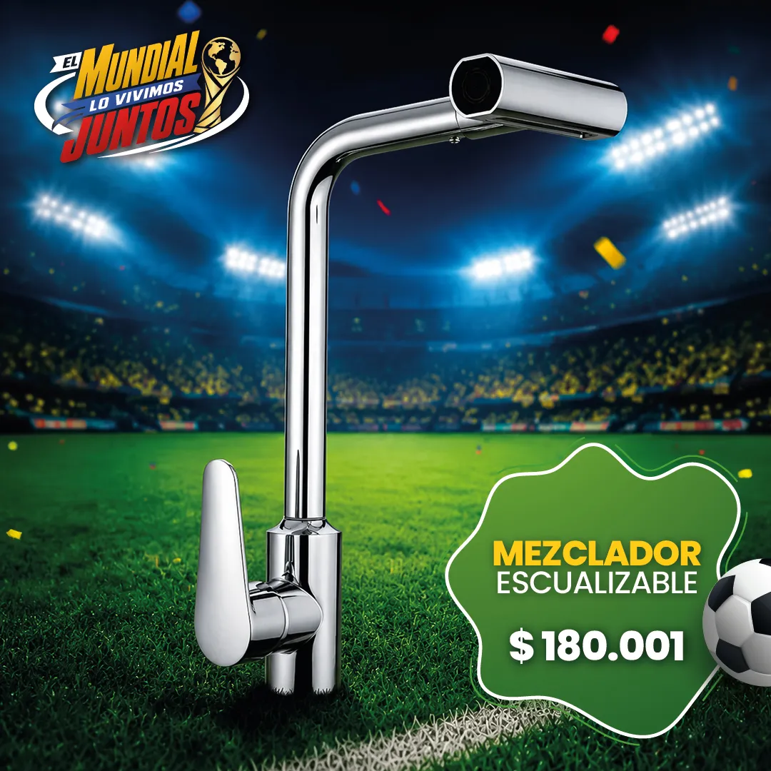 REF YW632 MEZCLADOR CROMADO CON PUNTA MOVIBLE