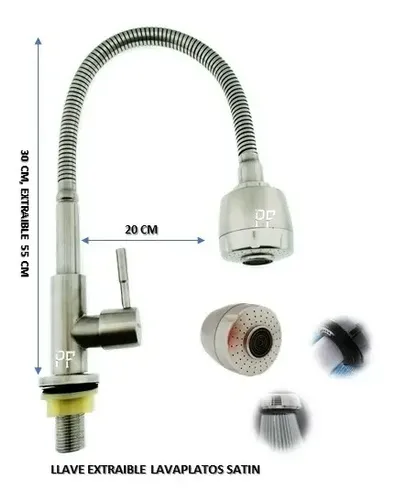 REF CAS-032 LLAVE LAVAPLATOS FLEXIBLE ECO ECUALIZABLE MARCA CASELI