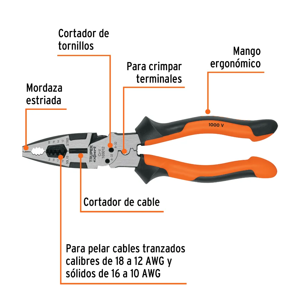 REF 103012 PINZA MULTIUSO 9" ELECTRICA