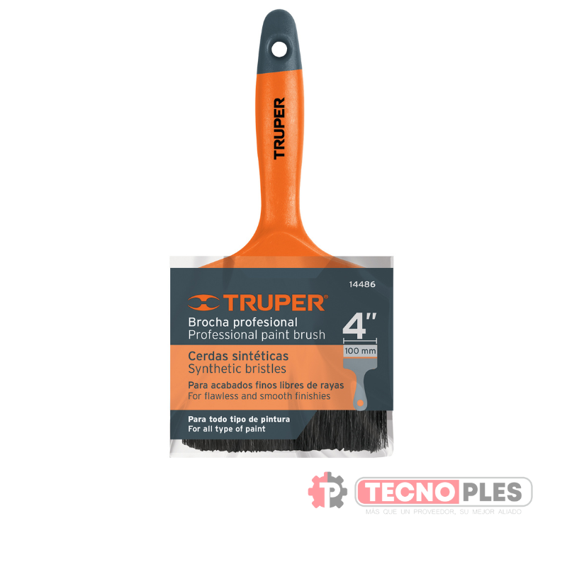 REF 14486 BROCHA 4" MANGO PLASTICO TRUPER