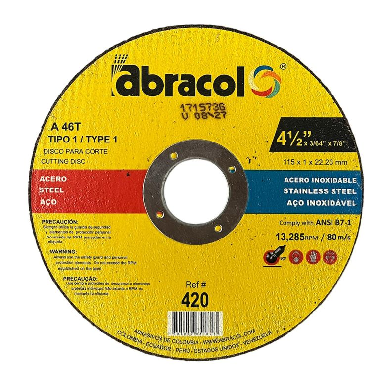 REF 420 DISCO ACERO INOXIDABLE 4 1/2 ABRACOL