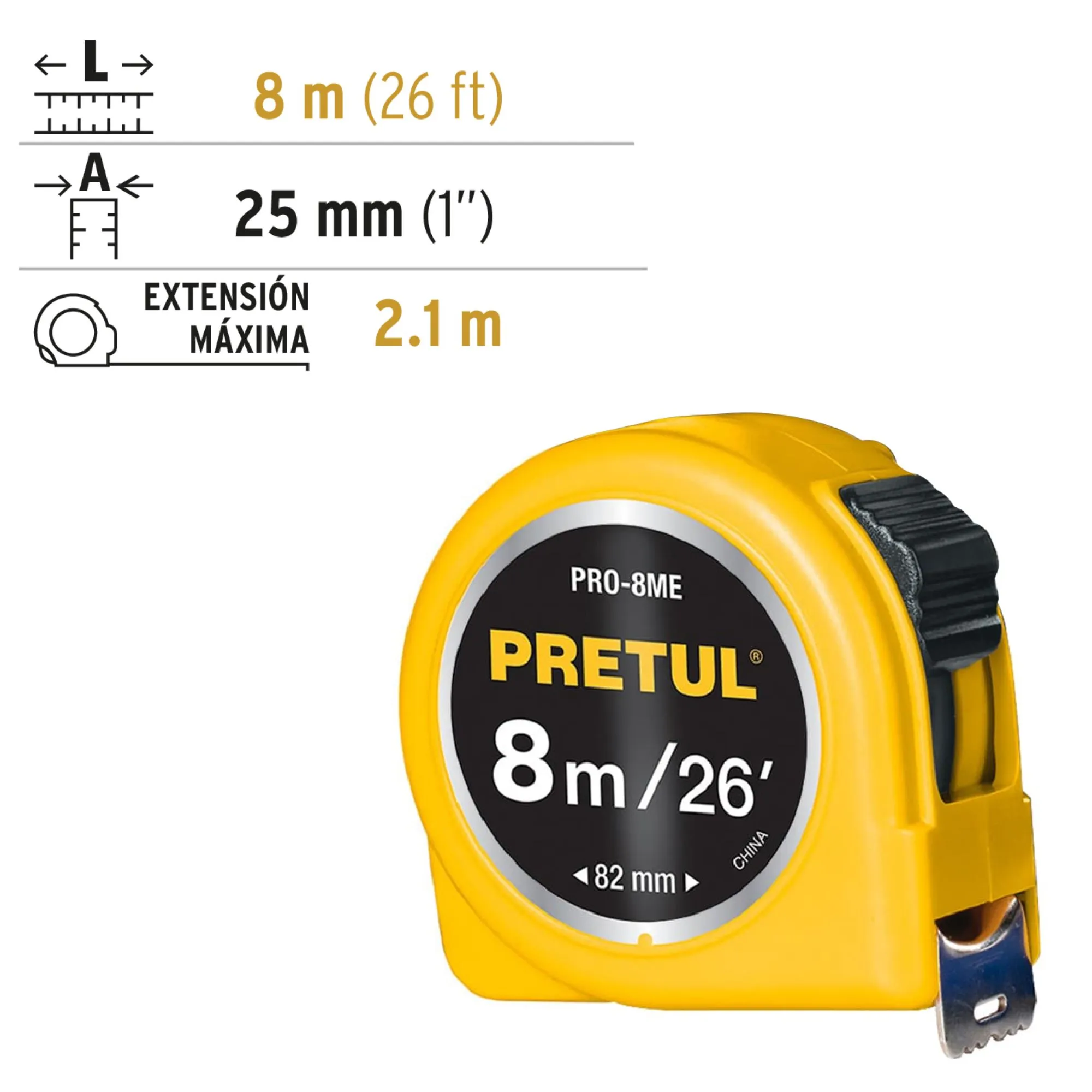 FLEXOMETRO AMARILLO 8 M REF 21603