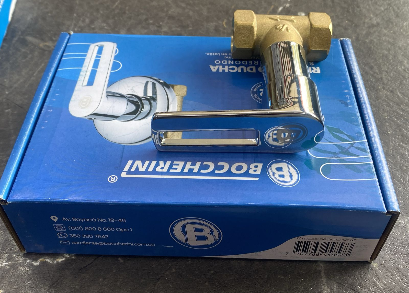 REF YW618 REGISTRO DUCHA BOCCHERINI SENCILLO CROMADO CUERPO EN LATON, MANIJA EN ZINC