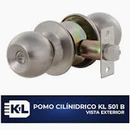 REF KL501B CERRADURA BAÑO POMO CILINDRICO ALUMINIO MARCA KL