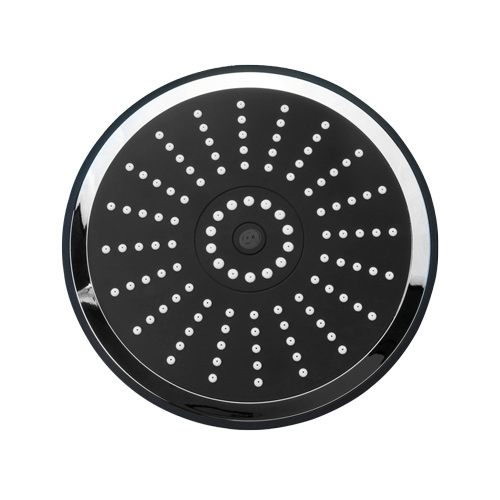 REF YW020 PLATO REGADERA DE 8" NEGRO CROMADO REDONDA MARCA BOCCHERINI