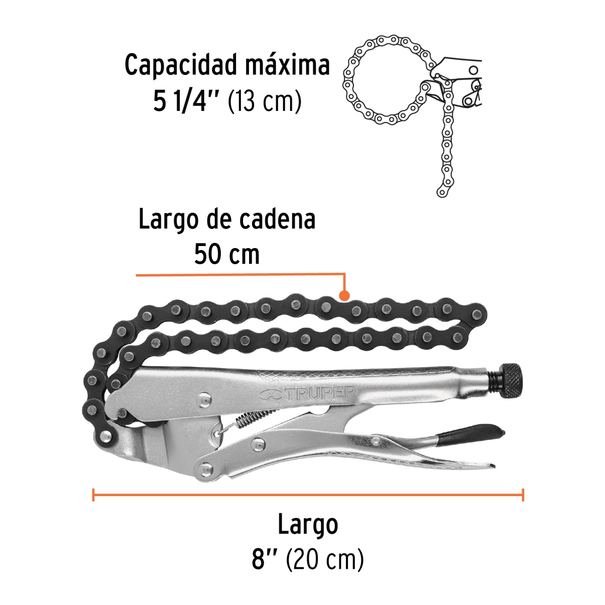 REF 17438 PINZA PRESION CADENA 8"