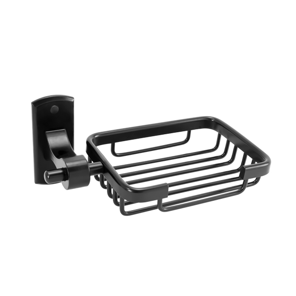 REF YW144-07 JABONERA RECTANGULAR  ALUMINO NEGRA
