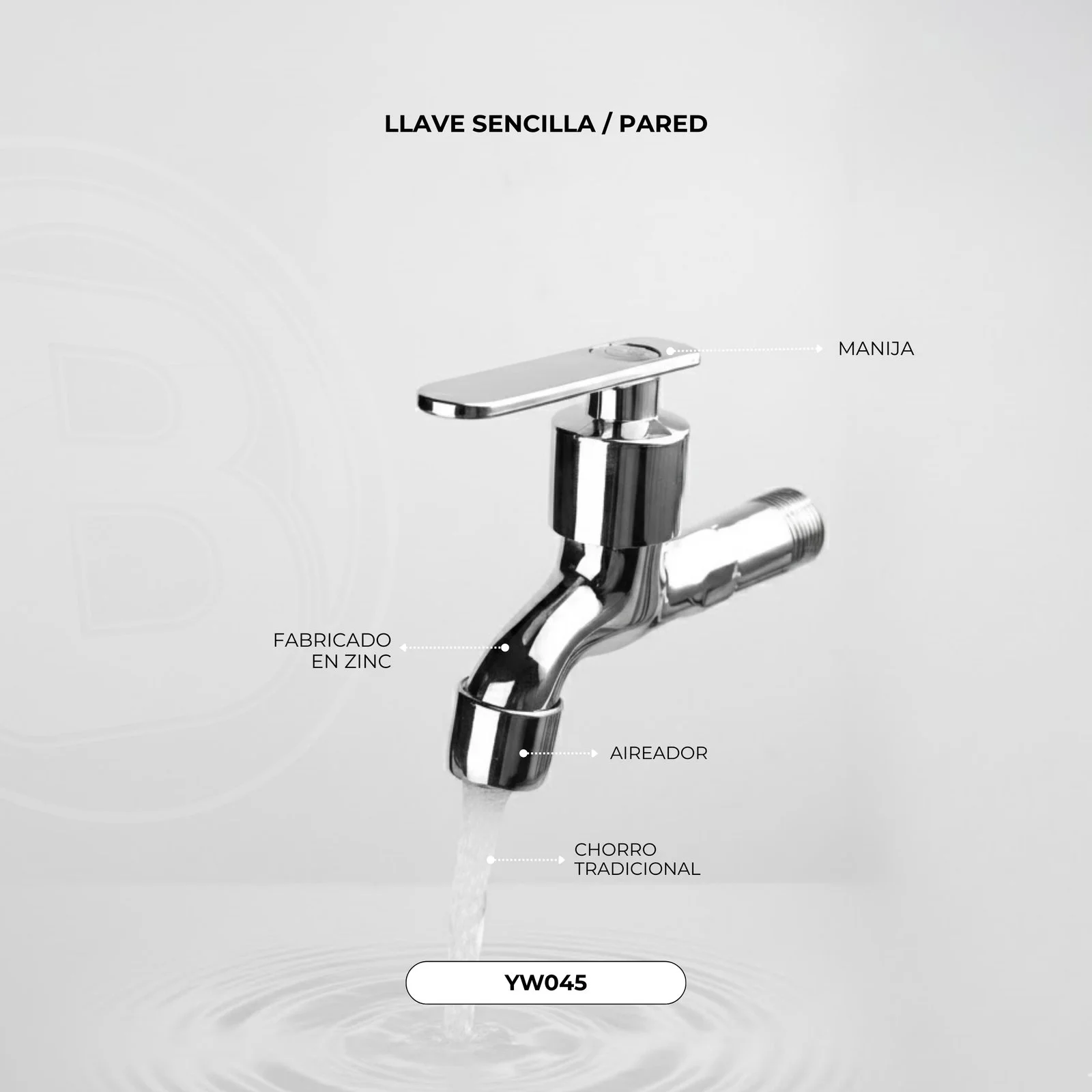 REF YW045 LLAVE JARDIN LAVADERO TIPO PALANCA