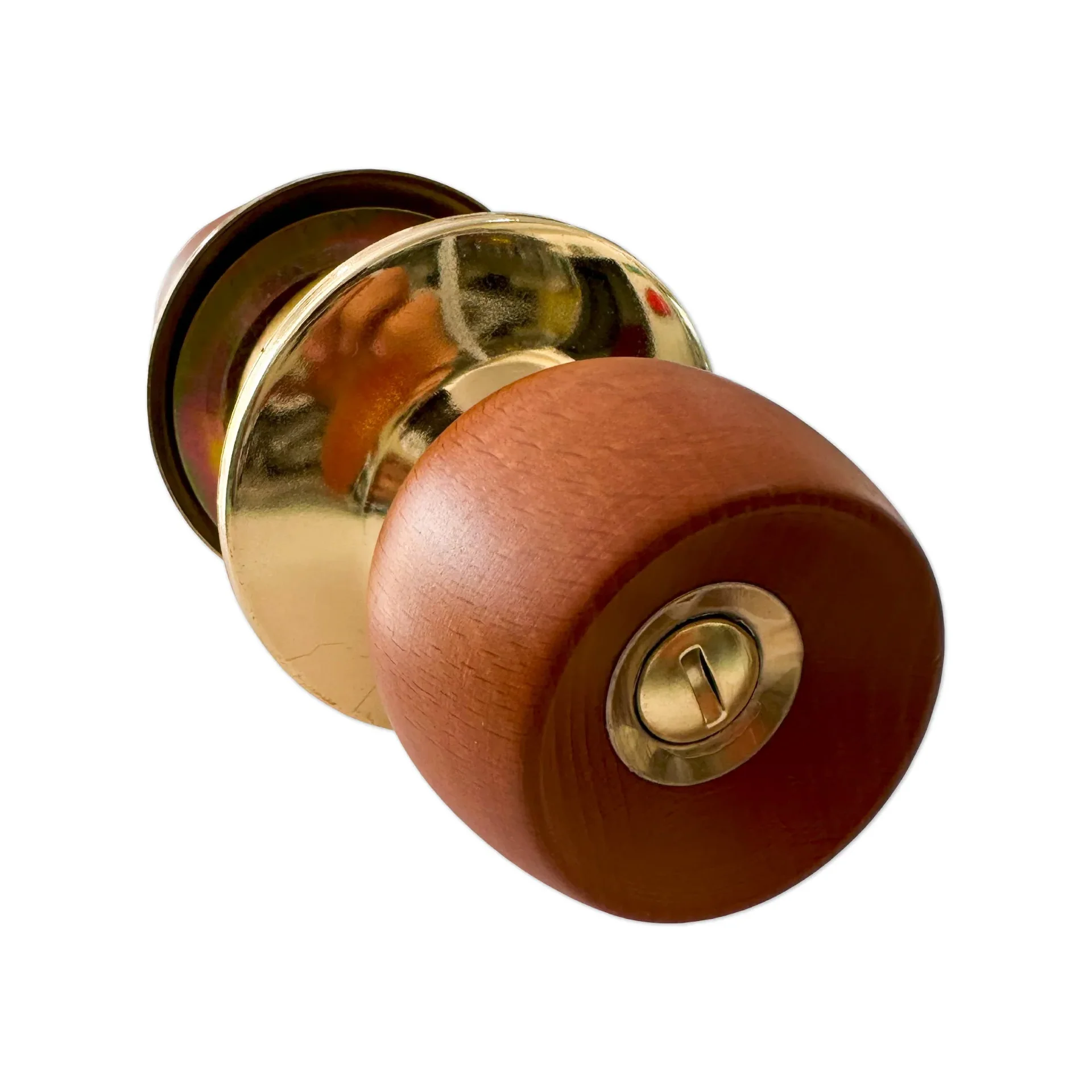 REF THCHA101 CERRADURA BAÑO CILÍNDRICA BRONCE POMO MADERA