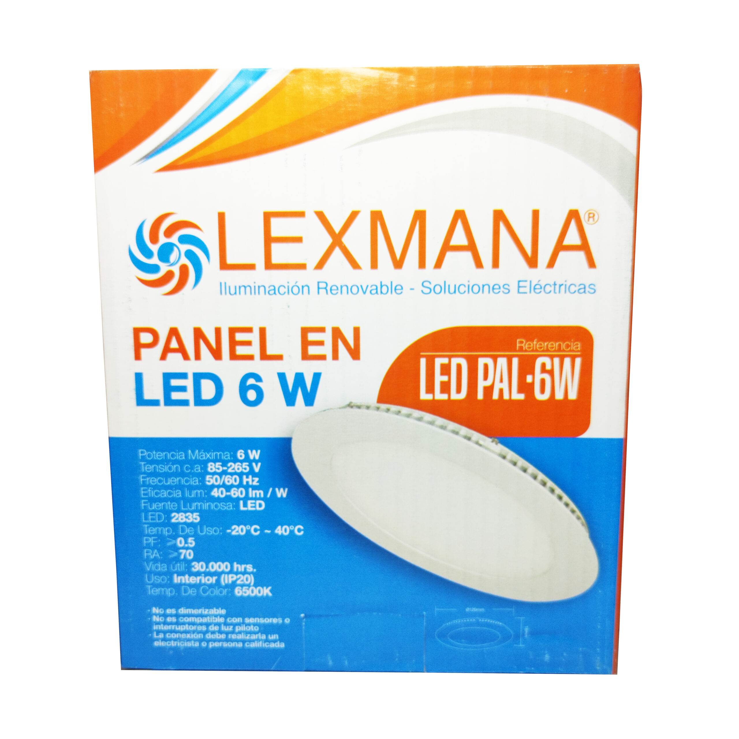 REF BLARP -6WR PANEL 6W INCRUSTAR REDONDO LUZ CALIDA 3500K