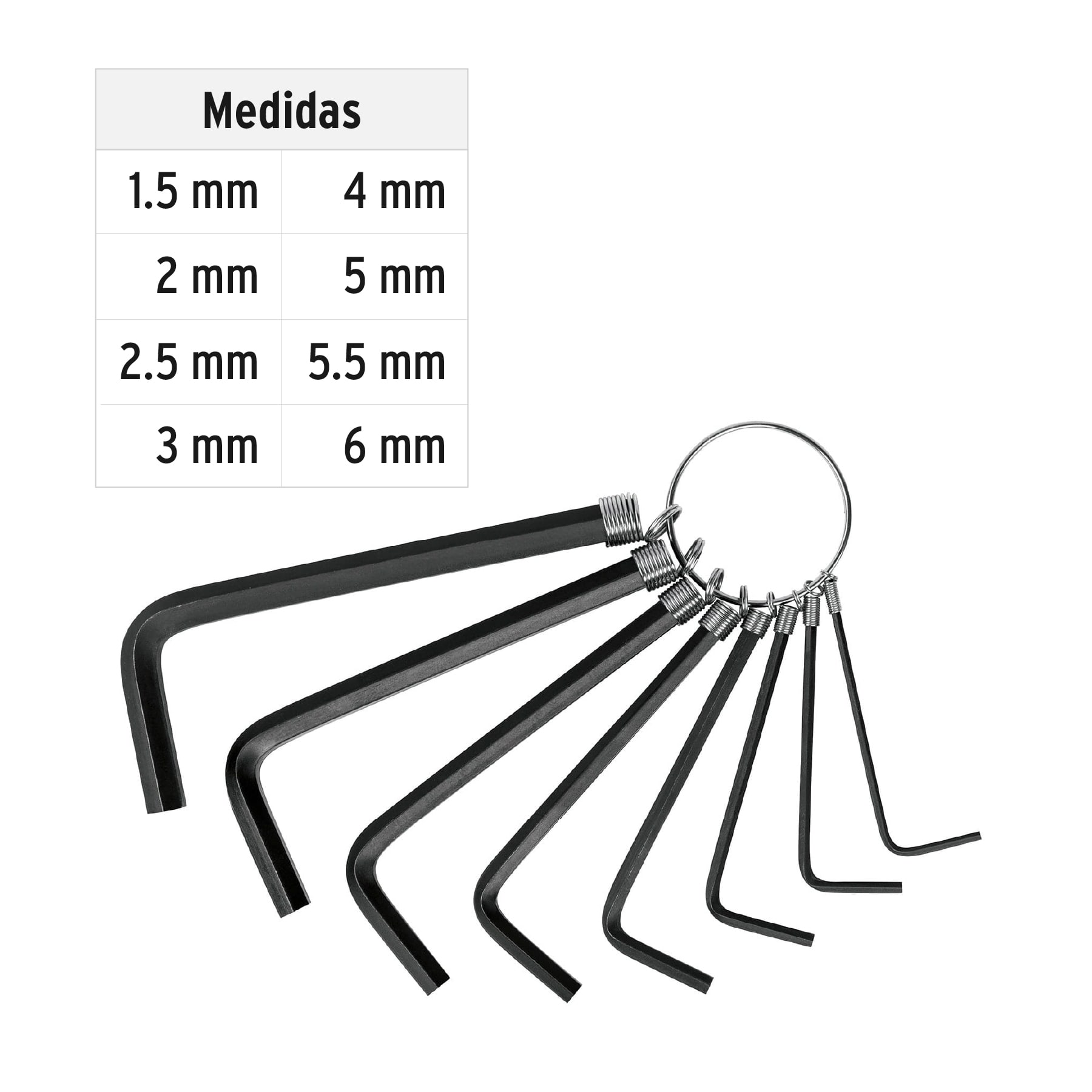 REF 21851 JUEGO DE 8 LLAVES ALEN MILIMETRICAS MARCA PRETUL
