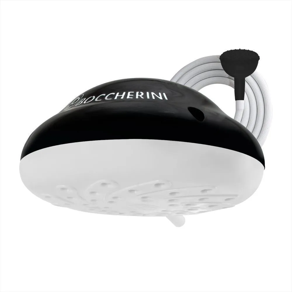 DUCHA ELECTRICA BOCCHERINI PREMIUM ZENT 110 V NEGRA, (CON MANGUERA)