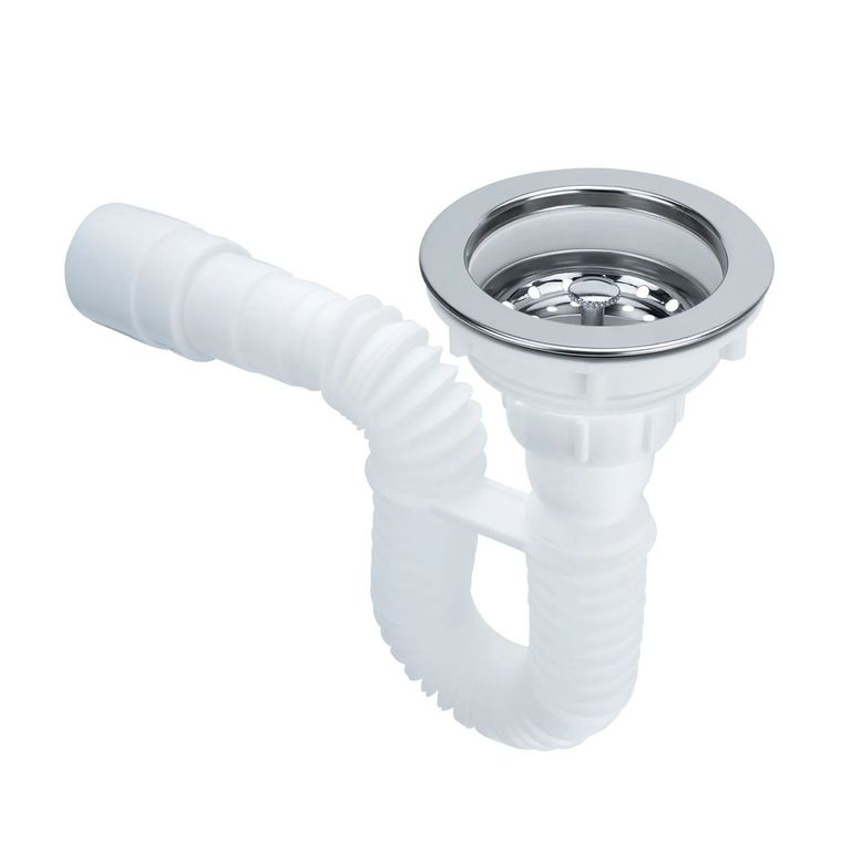 SIFON FLEXIBLE CON CANASTILLA LAVAPLATOS REF SCLP